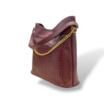 Borsa A Spalla Pollini in Pelle Bordeaux Effetto Intrecciato SC4591PP0NSO155C - immagine 2