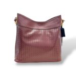 Borsa A Spalla Pollini in Pelle Bordeaux Effetto Intrecciato SC4591PP0NSO155C - immagine 3