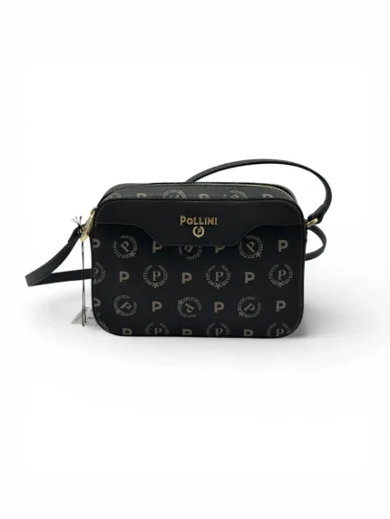 Borsa Pollini Tracolla Con Cerniera In Pelle Re-Heritage Nera  TE8414PP03Q2C00A