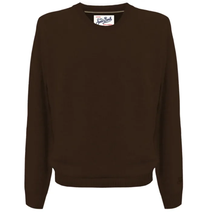 Maglione Girocollo Uomo in Misto Lana e Cashmere Mc2 Saint Barth Marrone art. Regent MerinoCash 18H Dark Brown, foto 1 di 1