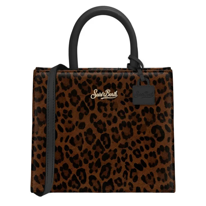 Borsa A Mano Media con Tracolla Mc2 Saint Barth In Cavallino Leopardato art. Shop Bag Midi Dark Leo Brushed Leather 00, foto 1 di 1