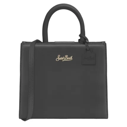 Borsa A Mano Media con Tracolla Mc2 Saint Barth in Pelle Nera art. Shop Bag Midi Leather 00