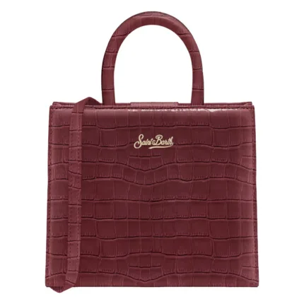 Borsa a mano Media Mc2 Saint Barth in Pelle Effetto Coccodrillo Bordeaux art. Shop Bag Midi Printed Croco Leather 45