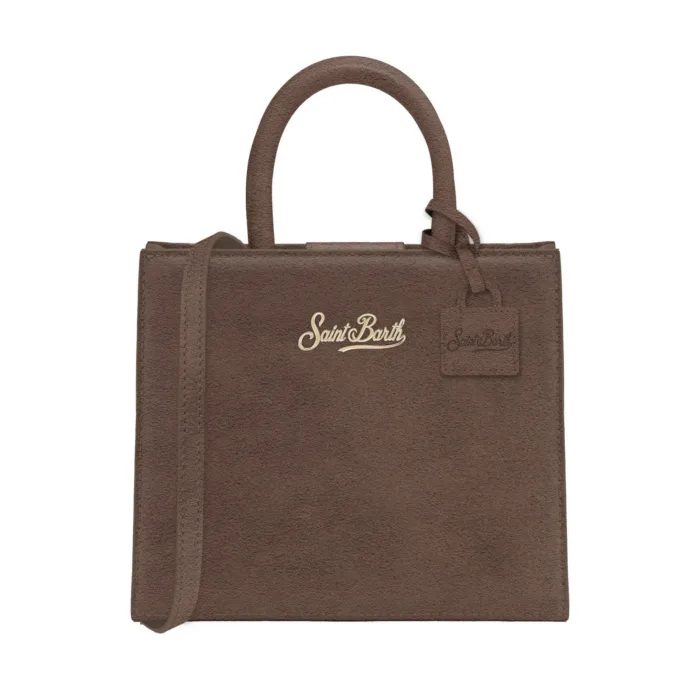 Borsa A Mano Piccola con Tracolla Mc2 Saint Barth in Camoscio Tortora art. Shop Bag Mini Suede 18, foto 1 di 1