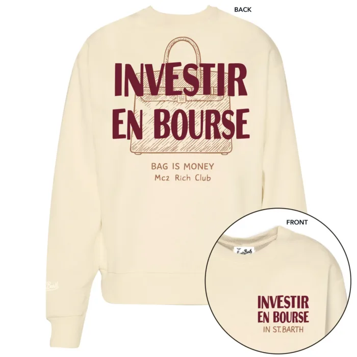 Felpa Girocollo Mc2 Saint Barth Avorio art. STARDUST W INVESTIR EN BOURSE 10, foto 1 di 1