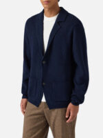 Giacca in Maglia Mc2 Saint Barth Blu art. Eaton Wool 62 Night Blue - immagine 4