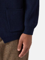 Giacca in Maglia Mc2 Saint Barth Blu art. Eaton Wool 62 Night Blue - immagine 3