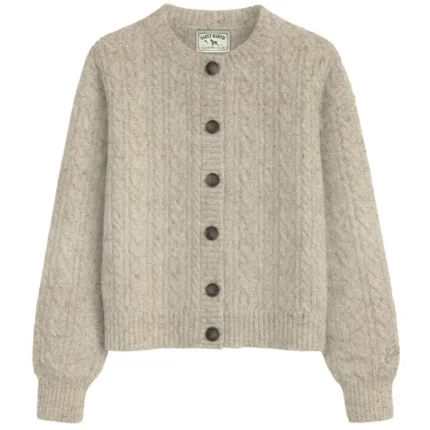 Cardigan Girocollo Trecce Mc2 Saint Barth Avorio art. URSULE DONEGAL 10H GRAIN