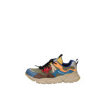 Sneakers Flower Mountain For Naturino Kids in Camoscio Grigio e Nylon Navy art. Yamano 3 Junior Mistral Blue Olive Mud 1C38