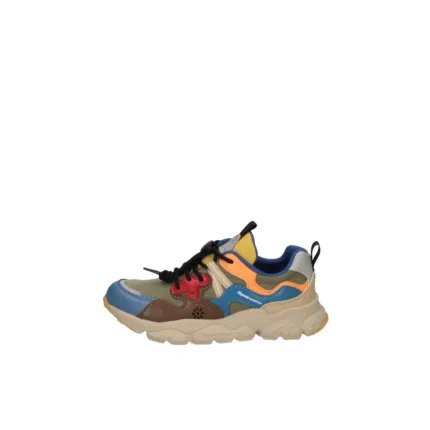 Sneakers Flower Mountain For Naturino Kids in Camoscio Grigio e Nylon Navy art. Yamano 3 Junior Mistral Blue Olive Mud 1C38