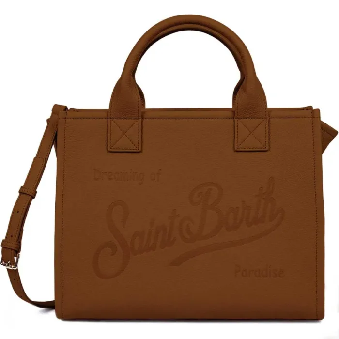 Borsa A Mano Grande Mc2 Saint Barth In Pelle Martellata Cuoio art. Vanity Bag Large Grain Leather Sb 19, foto 1 di 1