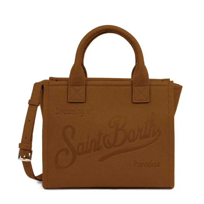 Borsa A Mano Media Mc2 Saint Barth In Pelle Martellata Cuoio art. Vanity Bag Midi Grain Leather Sb 19, foto 1 di 1