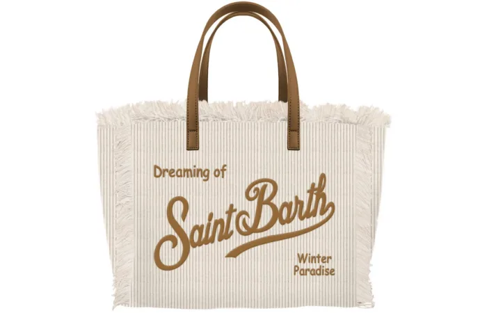 Borsa A Mano Piccola con Tracolla Mc2 Saint Barth in Velluto Avorio art. Vanity Mini Corduroy N S 10 Emb, foto 1 di 1