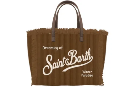 Borsa A mano Piccola Mc2 Saint Barth in Velluto Marrone art. Vanity Mini Corduroy N S 18 Emb