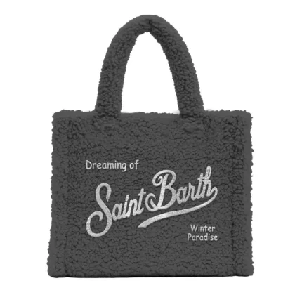 Borsa A Mano Piccola con Tracolla Mc2 Saint Barth in Lanetta Nera art. Vanity Mini Teddy 00AR Emb