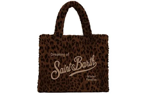 Borsa A Mano Piccola con Tracolla Mc2 Saint Barth in Lanetta Marrone Maculata art. Vanity Mini Teddy Dark Leopard 18 Emb, foto 1 di 1