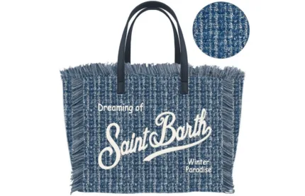 Borsa A mano Piccola Mc2 Saint Barth in Tweed Blu art. Vanity Mini Tweed N 36 Emb