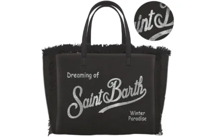 Borsa A Mano Piccola con Tracolla Mc2 Saint Barth in Ciniglia Nera art. Vanity Mini Velvet N 00AR Emb