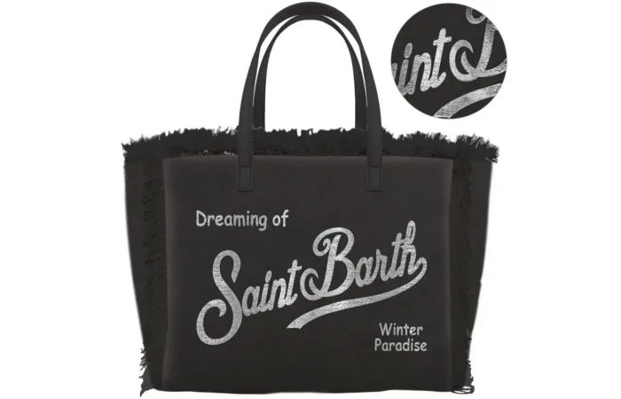 Borsa A Mano Piccola con Tracolla Mc2 Saint Barth in Ciniglia Nera art. Vanity Mini Velvet N 00AR Emb, foto 1 di 1
