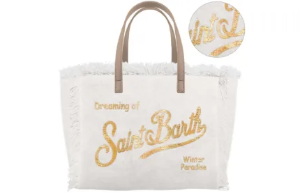 Borsa A mano Piccola Mc2 Saint Barth in Velluto Bianco art. Vanity Mini Velvet N 10OR Emb