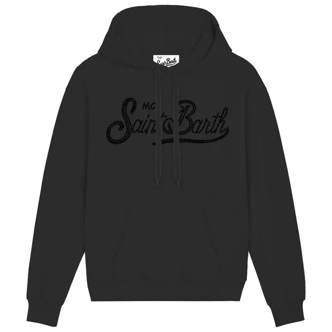 Felpa con Cappuccio Mc2 Saint Barth Nera art. Virginia SB 00 Strass, foto 1 di 1