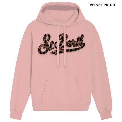 Felpa con Cappuccio  Mc2 Saint Barth Rosa Scritta Logo Leopardato art. VIRGINIA SBARTH CLASSIC LEO 20 EMB