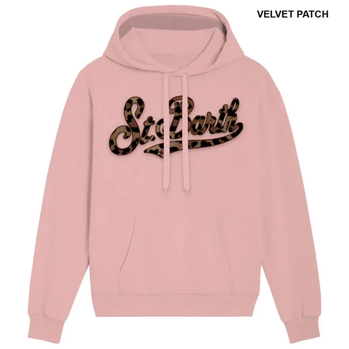 Felpa con Cappuccio  Mc2 Saint Barth Rosa Scritta Logo Leopardato art. VIRGINIA SBARTH CLASSIC LEO 20 EMB, foto 1 di 1
