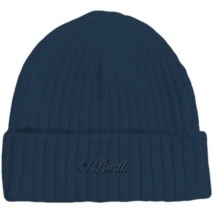 Cappellino in Cashmere Mc2 Saint Barth Blu art. Wengen Cashmere 62 Night Blue