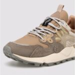 Sneakers Flower Mountain Uomo in Camoscio Tortora e Nylon Beige art. Yamano 3 Man Grey Mud 1B31 - immagine 3