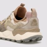 Sneakers Flower Mountain Uomo in Camoscio Tortora e Nylon Beige art. Yamano 3 Man Grey Mud 1B31 - immagine 4