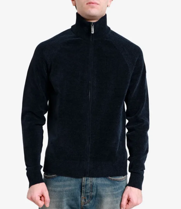 Maglione con Zip Uomo RRD Velvet Full Zip Knit Blu Art. W25134 Colore 60, foto 2 di 4