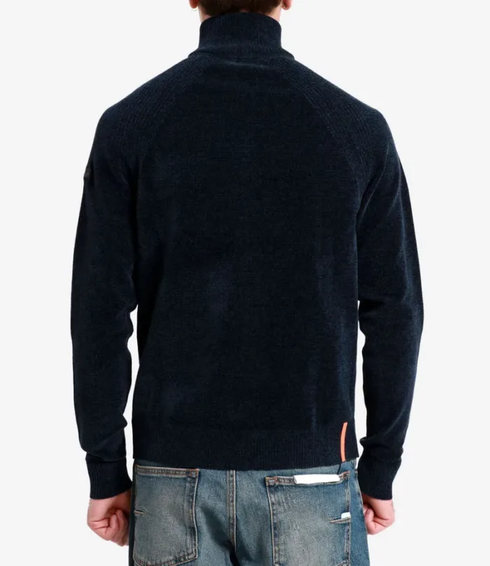 Maglione con Zip Uomo RRD Velvet Full Zip Knit Blu Art. W25134 Colore 60, foto 3 di 4