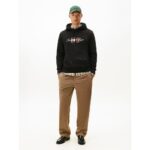 Felpa Uomo Tommy Hilfiger Icon Gold Nera in Cotone Garzato art. MW0MW41502 BDS - immagine 3