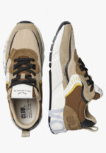 Sneakers Voile Blanche Uomo in Camoscio Beige e Nylon Marrone art. Club 01 Brown Beige 4D29 - immagine 3