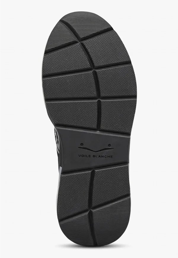Sneakers Voile Blanche Donna in Camoscio e Nylon Nero, Dettagli Argento art. Club 105 Black Silver 1A03, foto 5 di 5