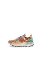 Sneakers Flower Mountain Donna in Camoscio Multicolor Rosa e Nylon Beige art. Yamano 3 Woman Rose Orange 2M44 - immagine 2