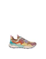 Sneakers Flower Mountain Donna in Camoscio Multicolor Rosa e Nylon Beige art. Yamano 3 Woman Rose Orange 2M44