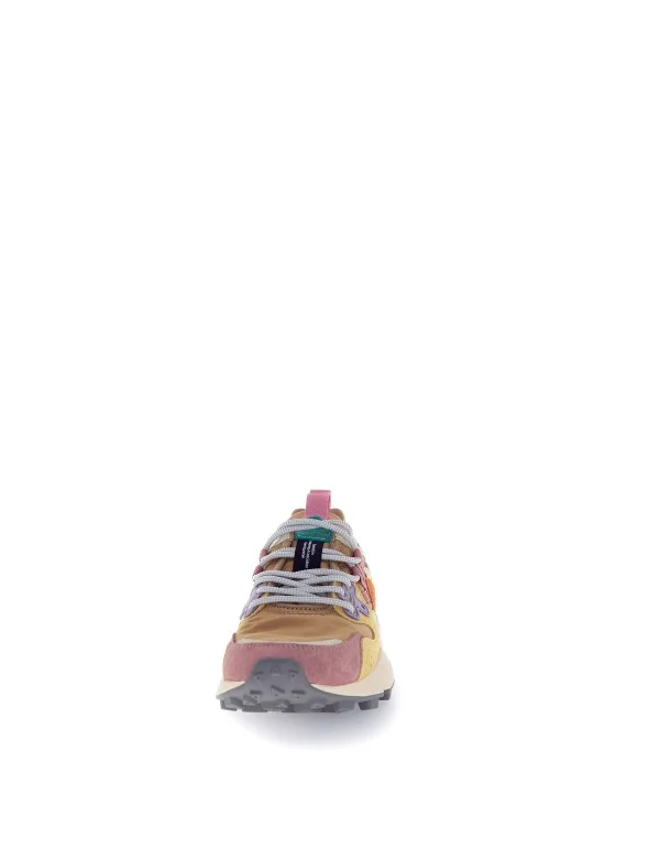 Sneakers Flower Mountain Donna in Camoscio Multicolor Rosa e Nylon Beige art. Yamano 3 Woman Rose Orange 2M44, foto 3 di 4