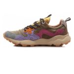 Sneakers Flower Mountain Donna in Camoscio Multicolor e Nylon Verde art. Yamano 3 Uni Kaki Multi 2F69 - immagine 2