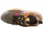 Sneakers Flower Mountain Donna in Camoscio Multicolor e Nylon Verde art. Yamano 3 Uni Kaki Multi 2F69 - immagine 3