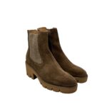Tronchetto Luca Grossi In Camoscio Tortora Con Cerniera Interna ed Elastico H 6 cm art. K631T - immagine 2