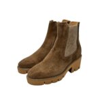 Tronchetto Luca Grossi In Camoscio Tortora Con Cerniera Interna ed Elastico H 6 cm art. K631T - immagine 4