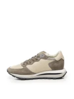 Sneakers Uomo Philippe Model Tropez Haute In Camoscio Tortora e Pelle Avorio cod. TKLU XI06 - immagine 4