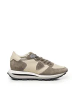 Sneakers Uomo Philippe Model Tropez Haute In Camoscio Tortora e Pelle Avorio cod. TKLU XI06