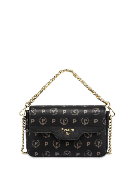 Borsa Pollini Heritage Tracolla in Catena Con Pattina In Pelle Heritage Nera TE8542PP0NQ2C00A