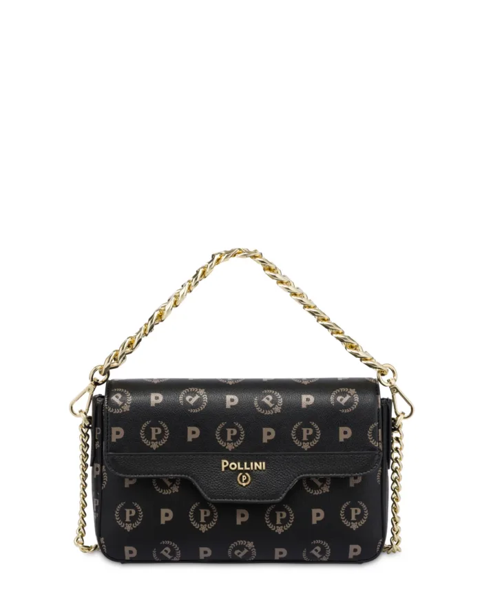 Borsa Pollini Heritage Tracolla in Catena Con Pattina In Pelle Heritage Nera TE8540PP0NQ2C00A, foto 1 di 4
