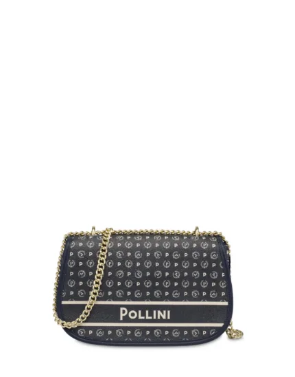 Borsa Pollini Heritage Tracolla in Catena Con Pattina In Pelle Blu TE8543PP0N4975A