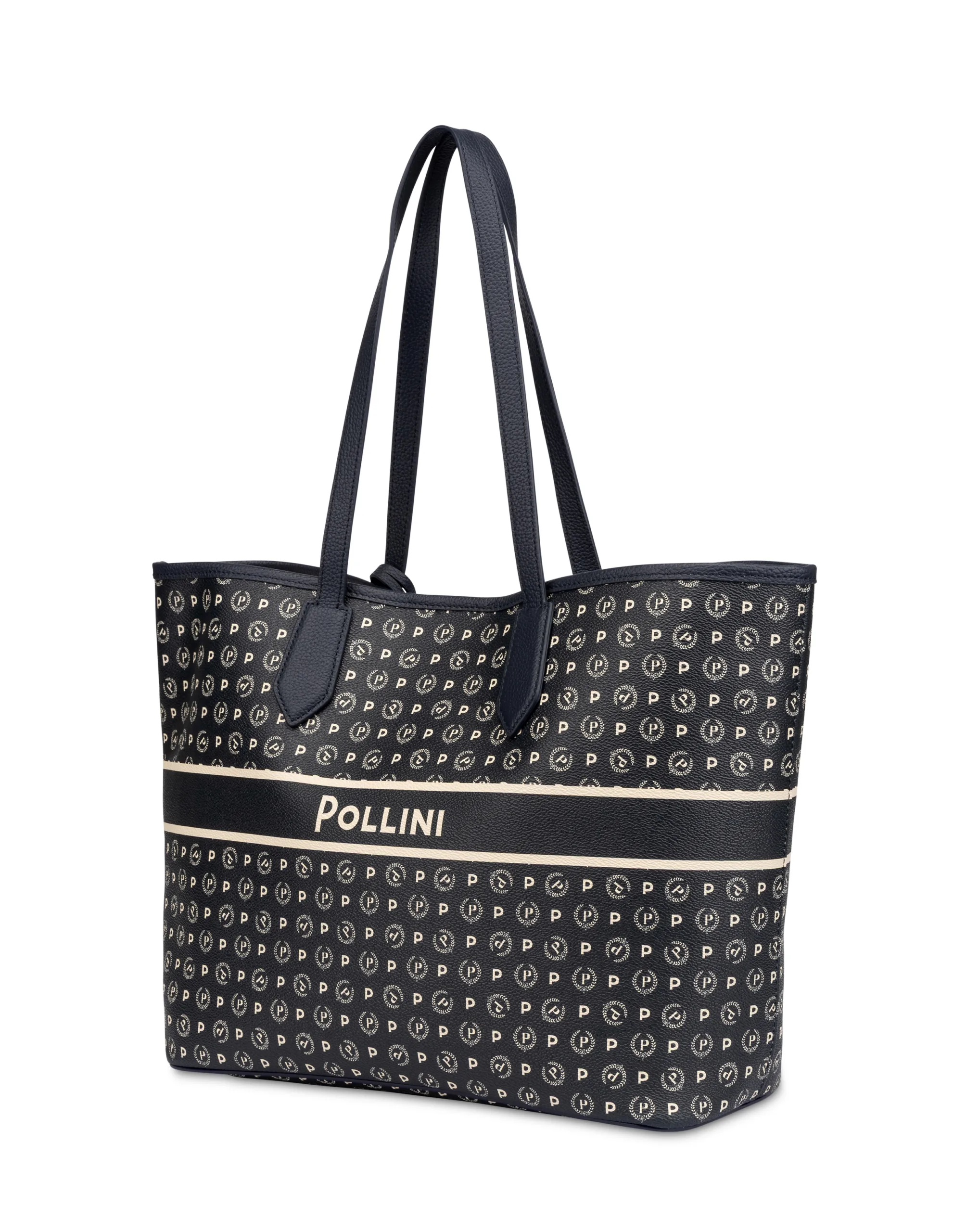 Shopping Pollini In Pelle Blu con Pochette Interna TE8427PP06Q4975A, foto 2 di 4