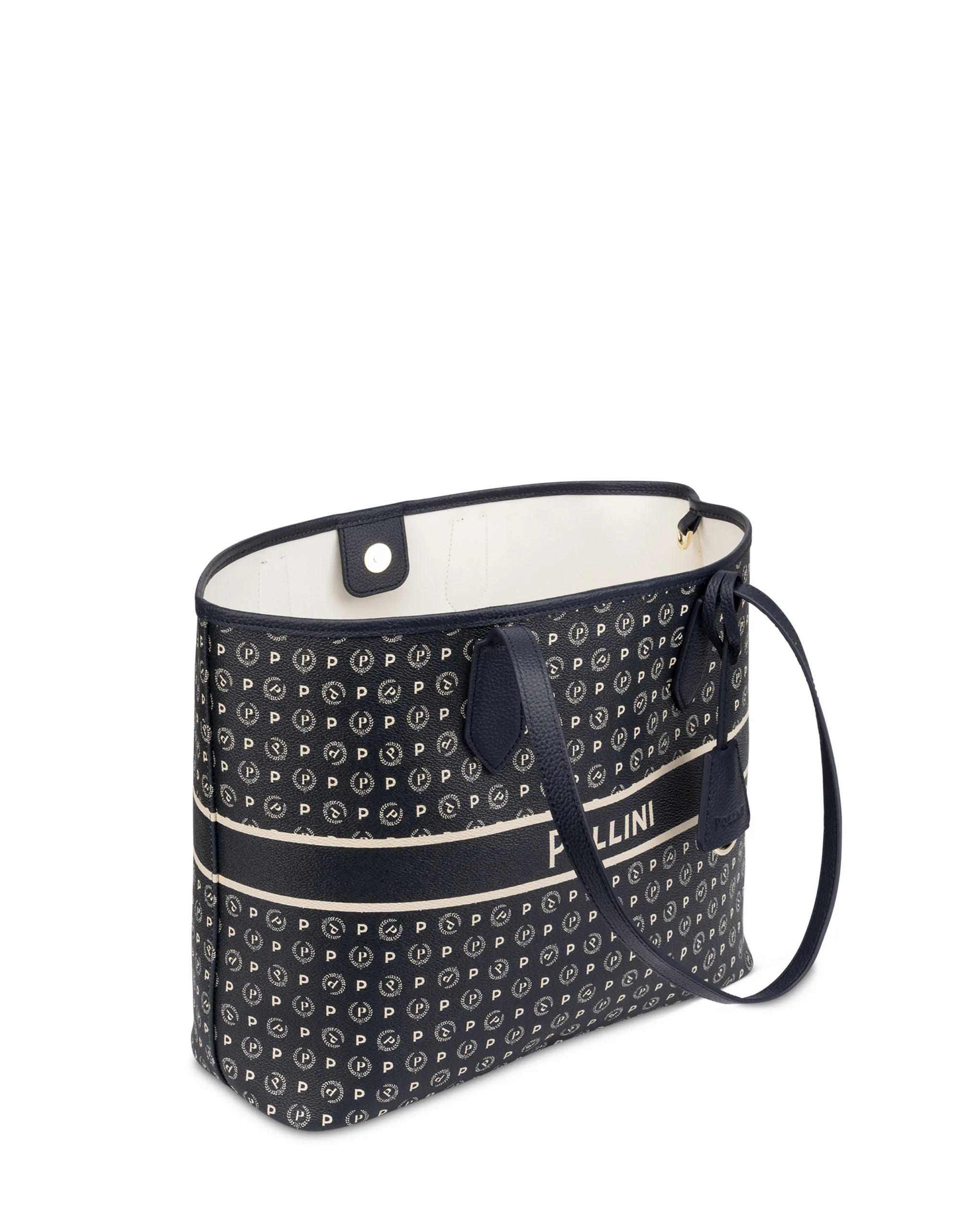Shopping Pollini In Pelle Blu con Pochette Interna TE8427PP06Q4975A, foto 3 di 4