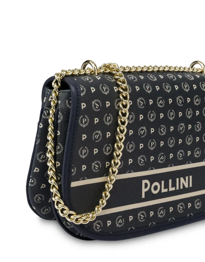 Borsa Pollini Heritage Tracolla in Catena Con Pattina In Pelle Blu TE8543PP0N4975A, foto 2 di 4